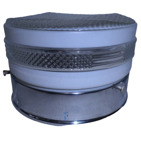 Vintage 70's 1-light 6-1/2" Flush Mount Ceiling Light, Cut Glass, White & Clear - Picture 2 of 10